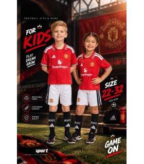 تیشرت و شورت بچگانه اول 2027 تیم منچستر یونایتد Manchester United Home 2027 kit