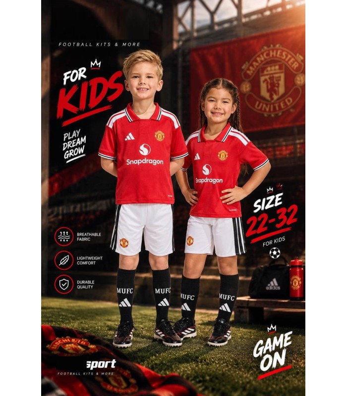 تیشرت و شورت بچگانه اول 2027 تیم منچستر یونایتد Manchester United Home 2027 kit