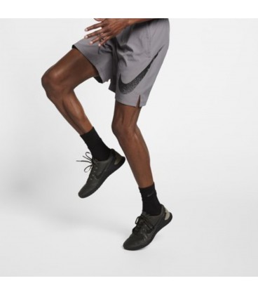 شلوارک ورزشی مردانه نایک طوسی Nike Flex Graphic AJ8100-056