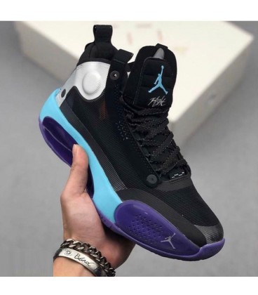 کفش بسکتبال مردانه ایر جردن Air Jordan 34 Black Grey Purple Blue