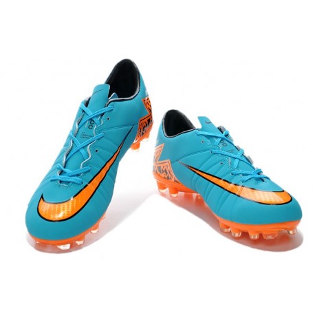 کفش فوتبال چمن هایپرونوم فلون آبی نارنجی