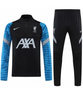 نیم زیپ شلوار تیمی لیورپول Liverpool 2021/22 Black Blue Training Suit
