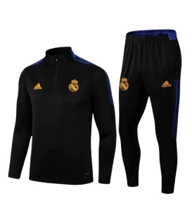 نیم زیپ شلوار تیمی رئال مادرید Real Madrid 2021/22 Black Blue Training Suit