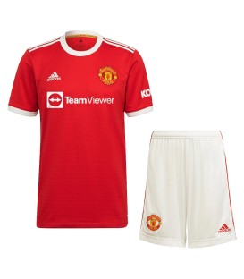 کیت کامل باشگاهی منچستریونایتد Manchester United 2021-22 Home Soccer Jersey Kit Shirt+Short