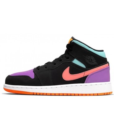 کفش پیاده روی زنانه نایک NIKE AIR JORDAN 1 MID BLACK MULTI-COLOR