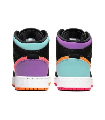 کفش پیاده روی زنانه نایک NIKE AIR JORDAN 1 MID BLACK MULTI-COLOR