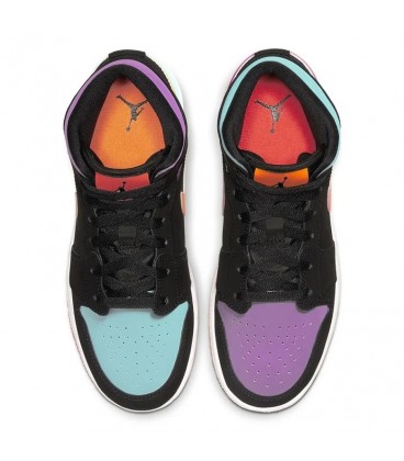 کفش پیاده روی زنانه نایک NIKE AIR JORDAN 1 MID BLACK MULTI-COLOR