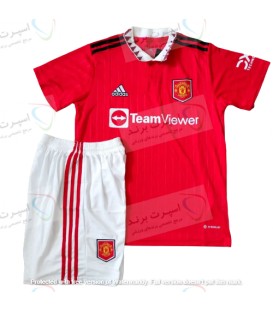 کیت و شورت اول منچستر یونایتد Manchester United Home Kit 2022 Similar With Shorts
