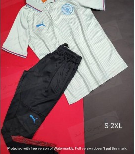 ست پولوشرت و شلوار منچسترسیتی Manchester City Original Grey Polo shirt With Pants 2022