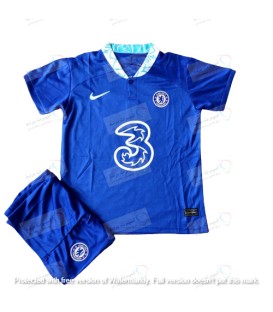 کیت و شورت بچه گانه اول چلسی Chelsea Home Kids Kit 2022/23 Similar Original Thailand With Shorts