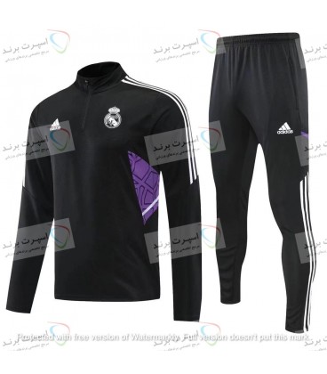 سویشرت و شلوار نیم زیپ هواداری رئال مادرید 2022/2023 Real Madrid Black