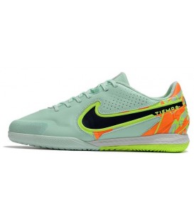 کفش فوتسال نایک تمپو های کپی Nike Tiempo Legend 9 IC Blacke BlueTotal Orange