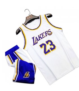 ست رکابی و شورت بسکتبالی لیکرز Lakers 2023 Jersey White