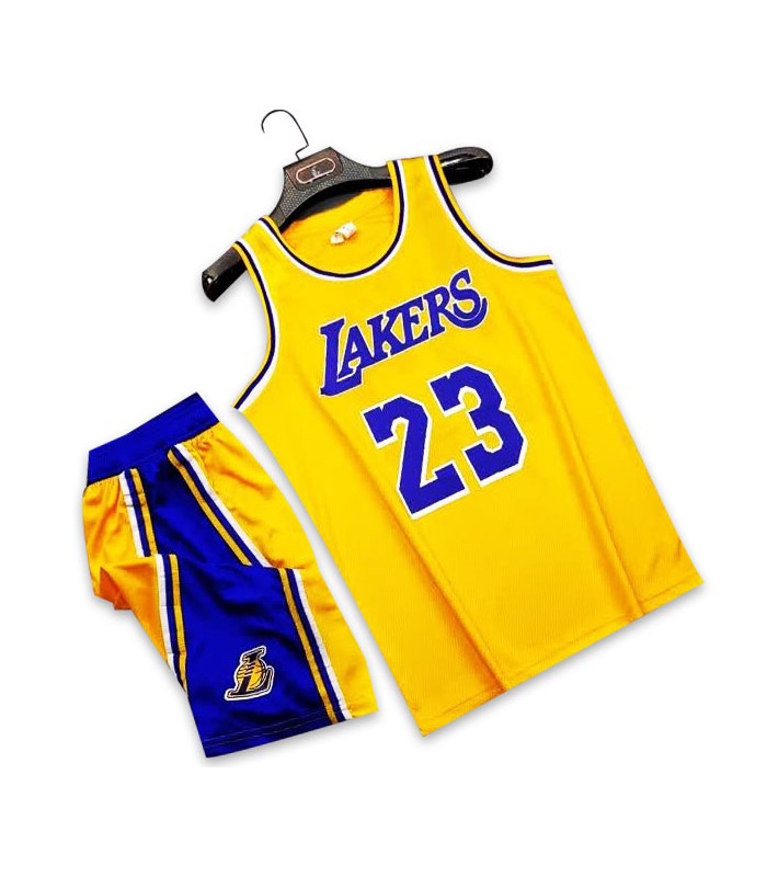 ست رکابی و شورت بسکتبالی لیکرز Lakers 2023 Jersey Yellow